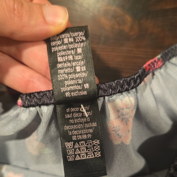 Victoria's Secret Black Floral Satin Lace Trim Tap Shorts Large - Picture 3 of 5